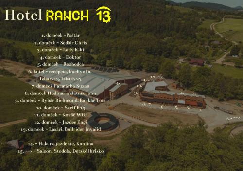 an overhead view of a hotel raisin building at Ranch 13 - Western a kone in Nemšová