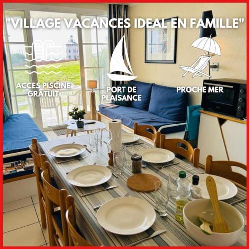 \"ACCOSTAGE\" Appartement 7 personnes, vue Port de Plaisance, accès parc aquatique gratuit