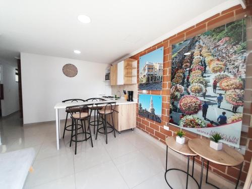 Кухня или мини-кухня в Precioso apartamento en Medellín con parqueadero gratis laure
