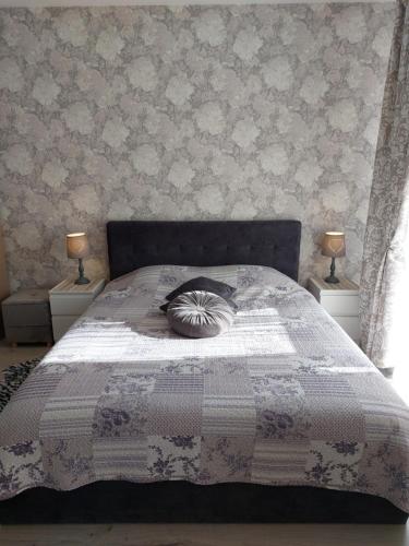 Postel nebo postele na pokoji v ubytování New Studio in Klaipeda Self check- in