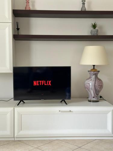 TV a/nebo společenská místnost v ubytování Val di Non Apartment