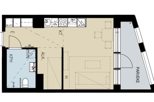 ein Grundriss eines Hauses in der Unterkunft To LuxStudio SAVUsuite From Helsinki Airport 6 min, to City 27min, FreeParking in Kivistö in Vantaa