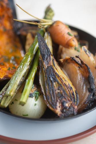 a plate of food with vegetables on a plate at Four Seasons Hotel Buenos Aires in Buenos Aires