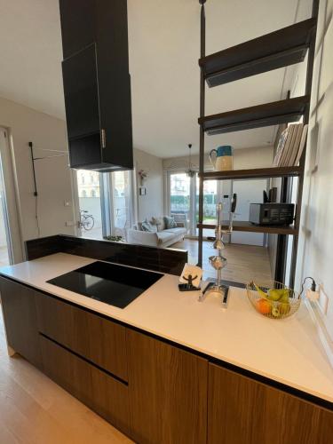 a kitchen with a sink and a counter top at Lucia’s House in Bari