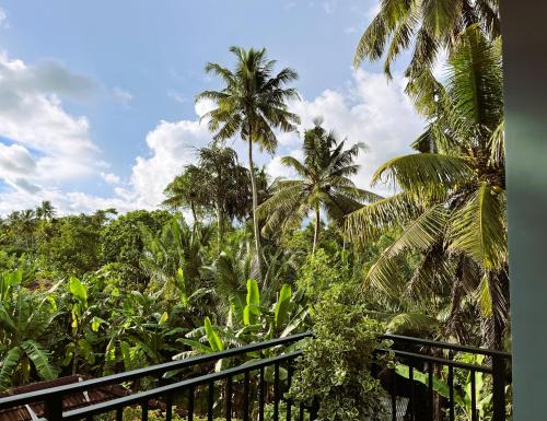 a view of a jungle with palm trees at Coastal Hideaway in Midigama