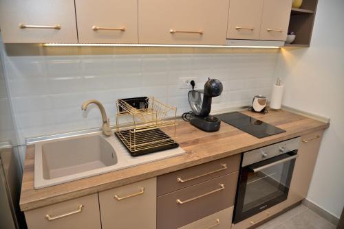 Cuisine ou kitchenette dans l'établissement LUX APARTMAN PANORAMA