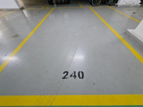 a parking lot with the number written on the floor at APT 804 - Brava Beach - 3 Quartos - 2 Vagas Garagem in Cabeçudas