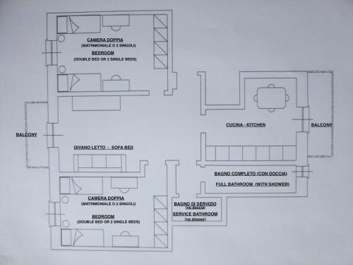 a floor plan of a building with diagrams at Sunshine House in Alessandria
