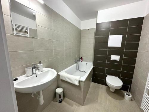 Koupelna v ubytování Sky Apartments 501
