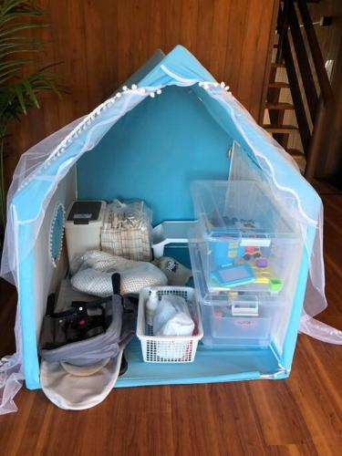 a blue iguana house with items in it at オーシャニア一宮 in Ichinomiya