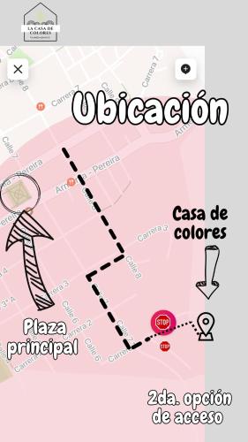 a map of oberoi colombo location at La Casa de colour Filandia, Quindio in Filandia
