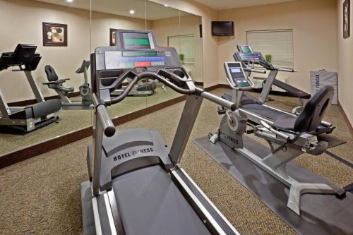 a gym with several tread machines and a treadmill at Holiday Inn Express Hotel & Suites Cedar Hill by IHG in Cedar Hill