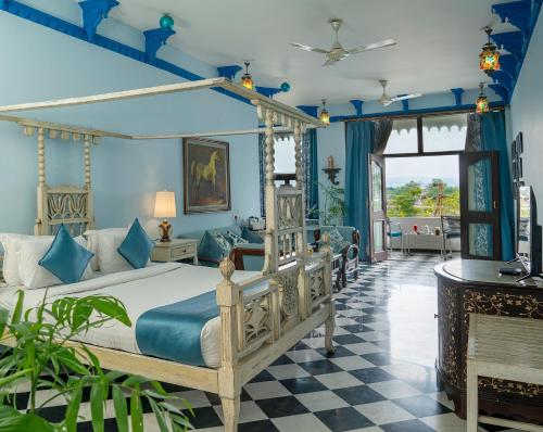 Zona de estar de Swaroop Vilas - Lake Facing Boutique Hotel