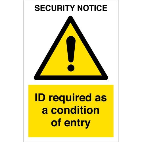 a sign with a caution sign and the words ic required as a condition of entry at Charlies in Skegness