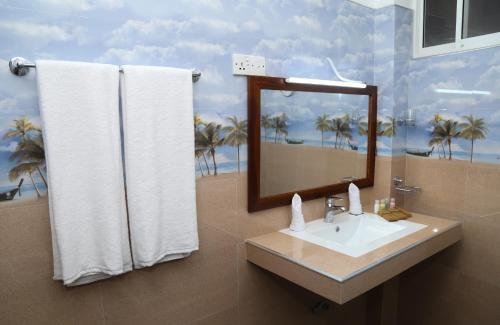 Koupelna v ubytování Hotel Sara