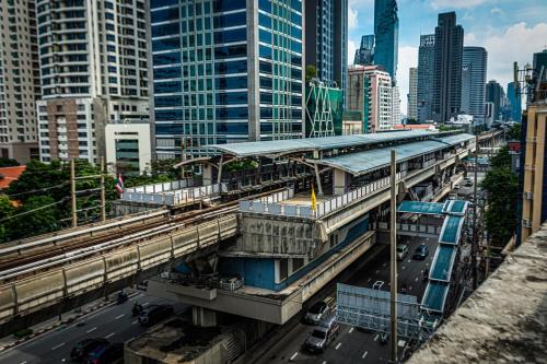 Nespecifikovaný výhled na destinaci Bangkok nebo výhled na město při pohledu z hotelu