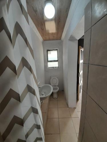 ein Bad mit einem WC und einem Waschbecken in der Unterkunft Garden Street Apartments in Alice