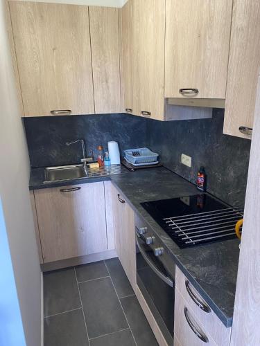 Η κουζίνα ή μικρή κουζίνα στο Appartement Edelweiss Chamrousse vue sur Recoin La Croix de Chamrousse Grenoble