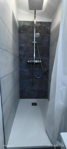 a bathroom with a shower with a hose in it at Villa féeric in Toulon
