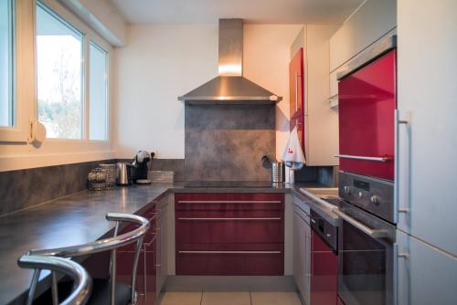 Η κουζίνα ή μικρή κουζίνα στο Appartement lumineux, 80m², proche des Vosges