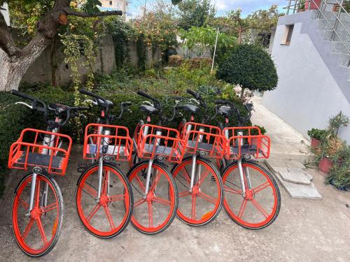 a group of bikes parked next to each other at Serene Stay in Vlorë