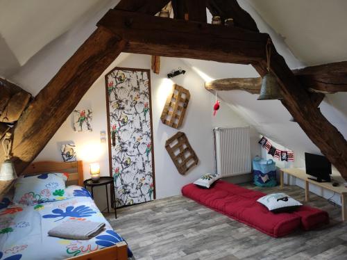 Postel nebo postele na pokoji v ubytování Les trois Terrasses