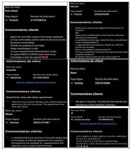 a page of a menu for a restaurant at Appartements de luxe près de la mer in Nabeul