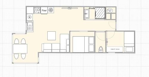 a drawing of a house with a plan at Les appartements de Makalu Val Thorens in Val Thorens