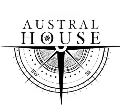 a sign for an australian house with a clock at Austral House-chalet sud sauvage in Saint-Joseph
