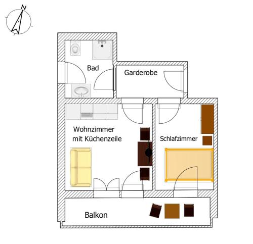 a floor plan of a house at FEWO Jürgen + Conny in Babenhausen