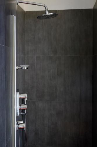 une salle de bain avec une douche avec pommeau de douche dans l'établissement Maison Decoret - Relais & Châteaux, à Vichy