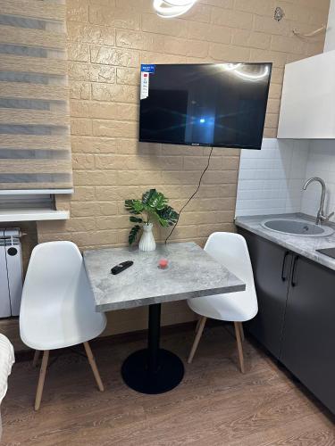 Dapur atau dapur kecil di мини-отель Villa Sofia город Шымкент, проспект Тауке хана, жилой дом 37-2 этаж