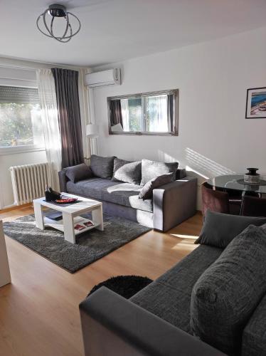 sala de estar con sofá y mesa en Apartman TEO, en Slavonski Brod