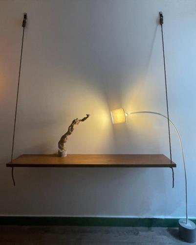 a light on a shelf with a plant on it at Red Flat Paris in Paris
