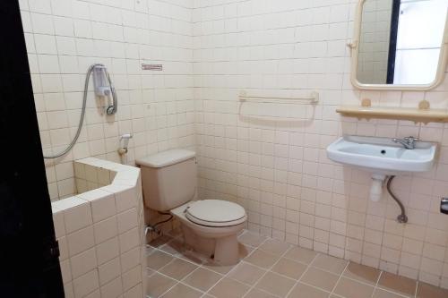 een badkamer met een toilet en een wastafel bij Vanda Villa in Batu