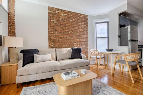 A seating area at West Village 1br w wd nr park NYC-1275