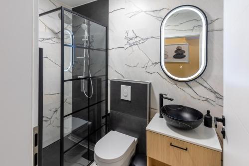 Koupelna v ubytování Hotel Dolenjc