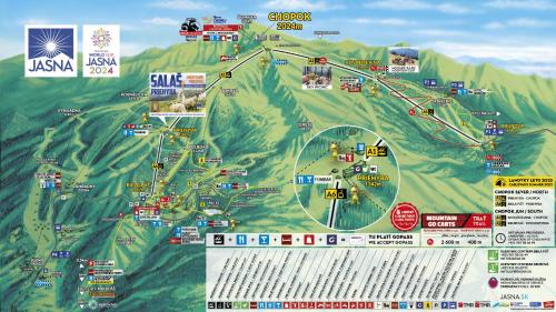 a map of the ski resort in the mountains at Apartmány Vodohospodár in Mýto pod Ďumbierom