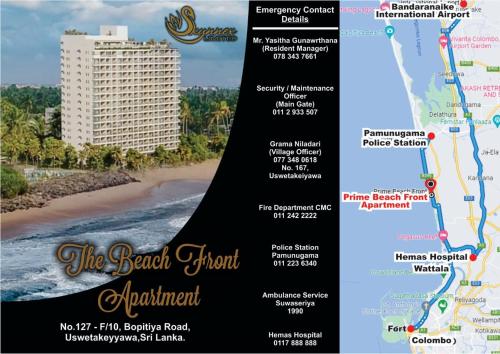 a map of the beach district at the resort at enchantment at PL BEACH FRONT APARTMENT in Bopitiya