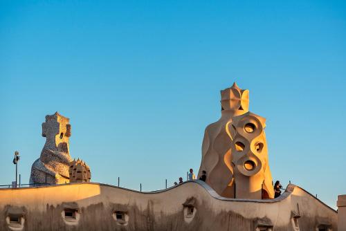 a sculpture of a building with two towers at Limonaia in Barcelona