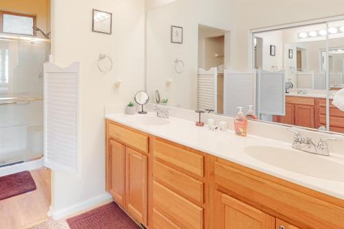 a bathroom with a sink and a large mirror at The Boulders Bldg 2 Unit 3 in Truckee