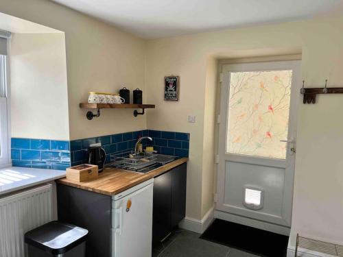 una piccola cucina con lavandino e piano di lavoro di The Hive a St Austell