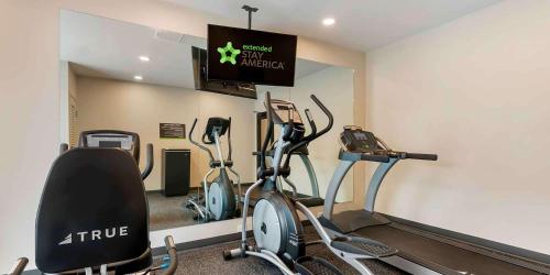 a gym with two exercise bikes and a mirror at Extended Stay America Premier Suites - Orlando - Sanford in Sanford