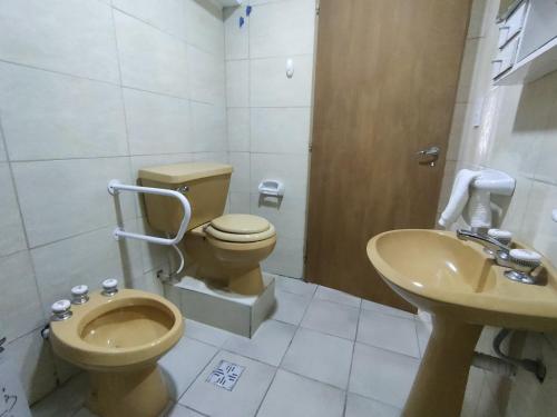 a bathroom with a toilet and a sink at Departamento San Luis 320 in General Roca