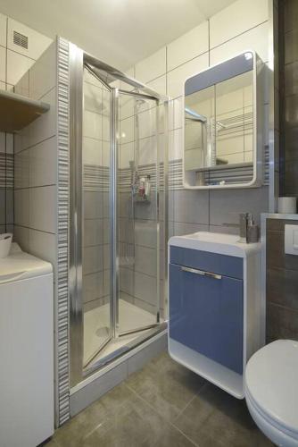 une salle de bain avec douche et toilettes dans l'établissement LE GREY-JARDIN DES PLANTES-CENTRE DES CONGRES, à Angers