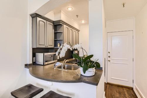 a kitchen with a sink and a counter at Palm Beach Hotel in Palm Beach