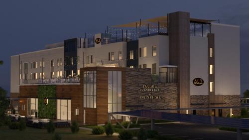a rendering of a building with a hotel at Staybridge Suites Eastvale - Norco by IHG in Eastvale