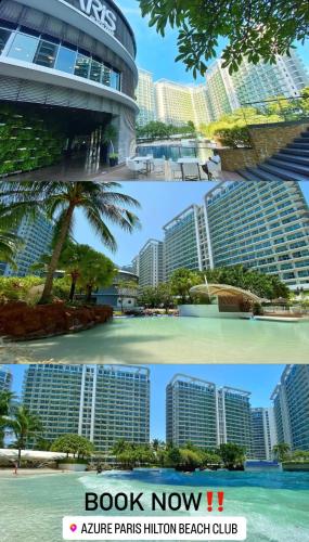 a collage of two pictures of a resort at LizJen Staycation at Azure Urban Resort in Manila