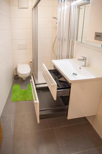 Un baño de Cozy Tyrolean Old Town Studio