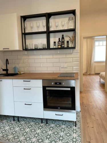 Köök või kööginurk majutusasutuses Zentrales Boho Loft im Zentrum von Langerwehe in Bahnhofsnähe